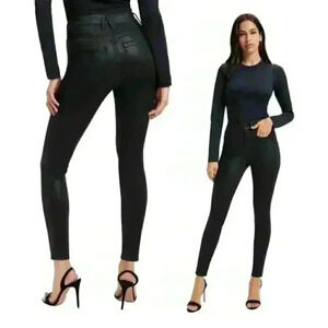 GOOD AMERICAN Good Legs Coated black skinny jean Size 10/30